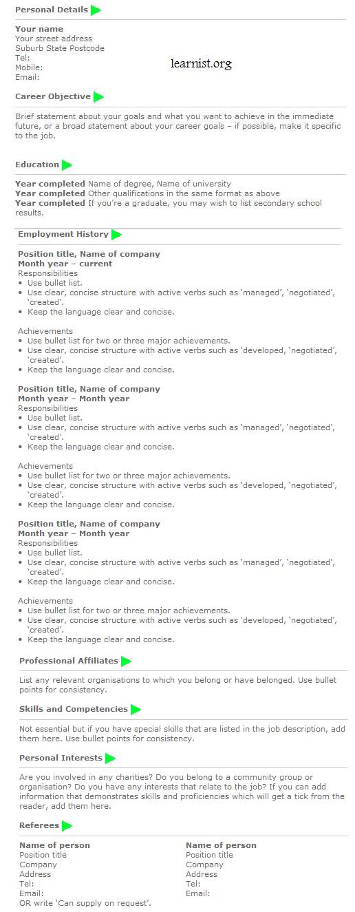resume templates 2010. CV Templates