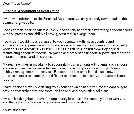 Accountant cover letter examples