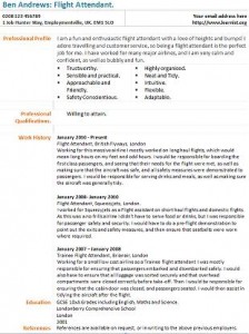 Flightattendant resume example