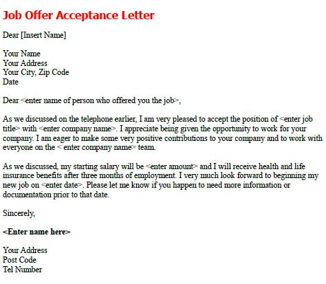 How to write a job letter of acceptance professional 