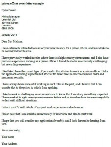 Example cover letter corrections officer