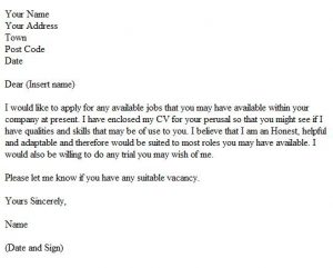 how to write a speculative cover letter