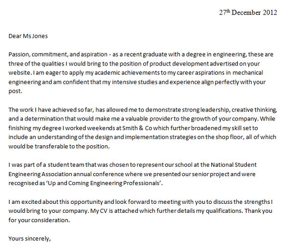 cover letter examples for graduate school