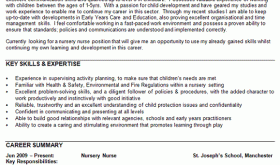 cv for nursery nurse
