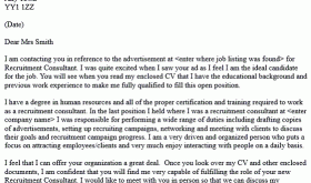 Cover letter for recruitment company