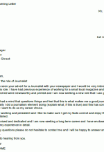 journalism cover letter examples