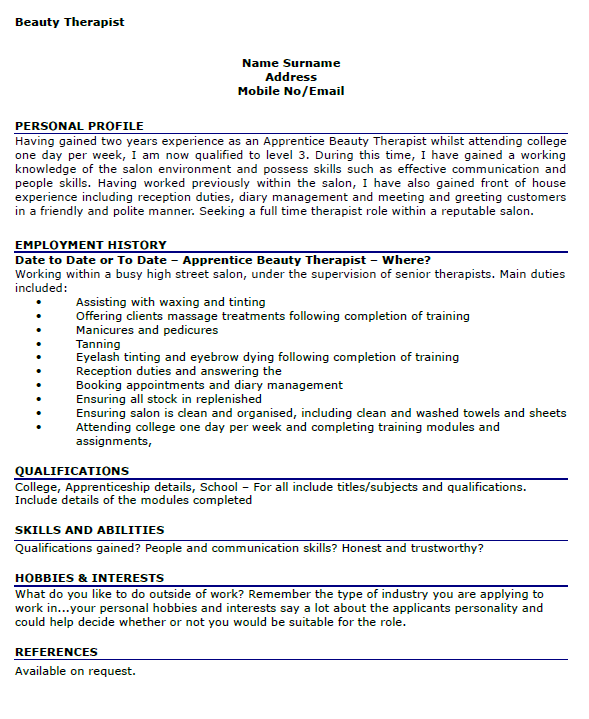 resume examples hobbies and interests