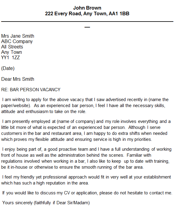 basic cover letter for any job