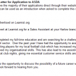 asda application letter - cover letter