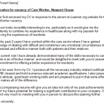 care worker cover letter example