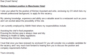 kitchen assistant cover letter uk