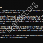 dental nurse job application cover letter example