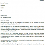 security guard job application cover letter example