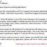 HR Adviser job application letter