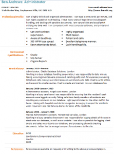 administrator cv template