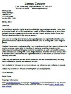 council worker cover letter example