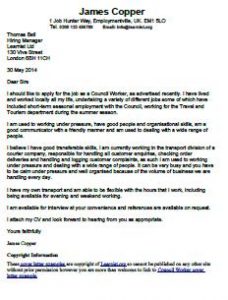 council worker cover letter example