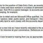 data entry clerk cover letter example