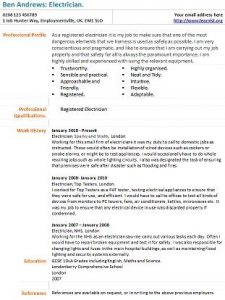 electrician cv example