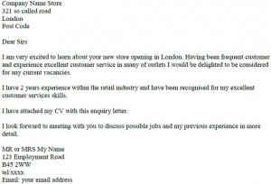 enquiry letter example for jobs