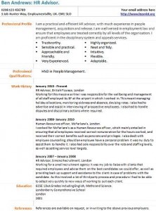 hr advisor cv example