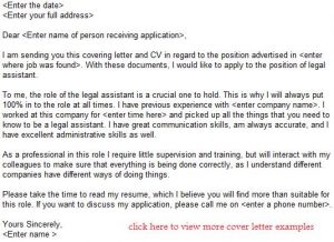application letter for legal assistant