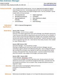 manager cv example and template