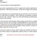 retail assistant job application letter