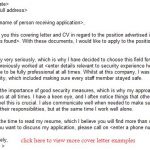 security guard job application letter