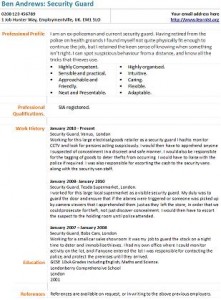 security guard cv example