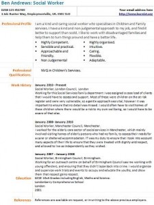 social worker cv example