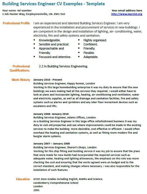 Building Services Engineer CV Example