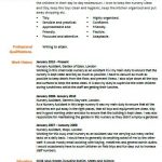 Nursery Assistant cv example