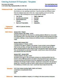 catering assistant cv example