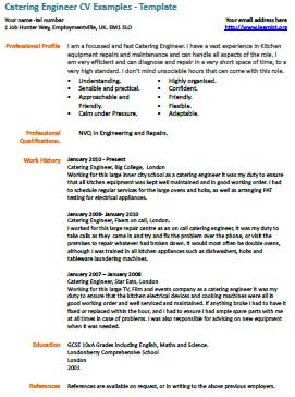 catering engineer cv example