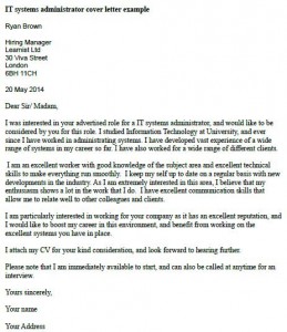 application letter for system administrator