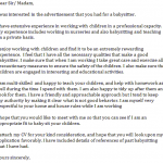 babysitter cover letter example