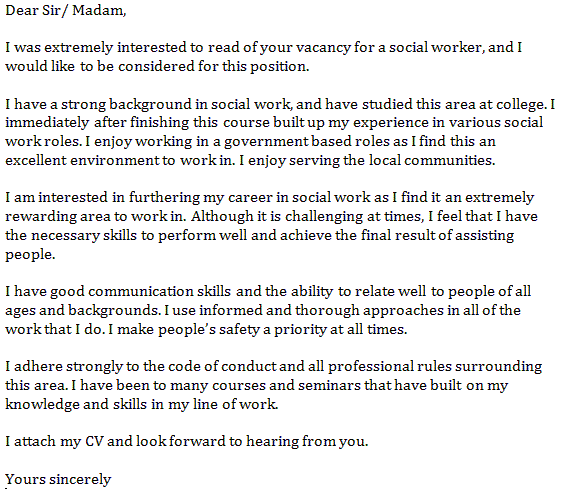 Cover Letter Social Work from www.learnist.org