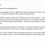 supply teacher cover letter example