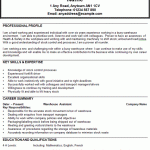 warehouse operator cv example