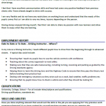 Driving Instructor cv example