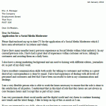 Social Media Moderator cover letter