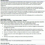 social media editor cv example