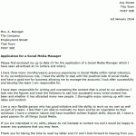 social media manager cover letter