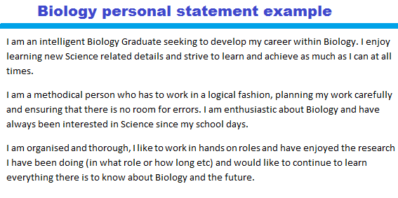 biological personal statement example