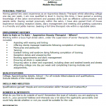 Beauty Therapist cv example