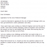 network manager cover letter