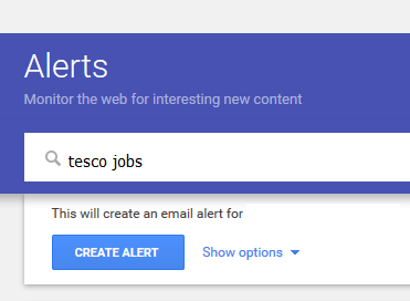 google alert jobs