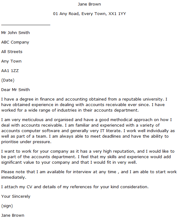 accounts payable email cover letter sample