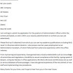 Administration Officer Cover Letter Example